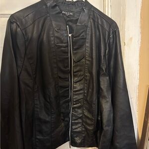 Baccini Black Leather Jacket for women